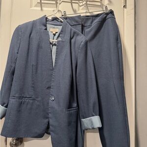 LOFT Navy Blazer and Pants Ensemble